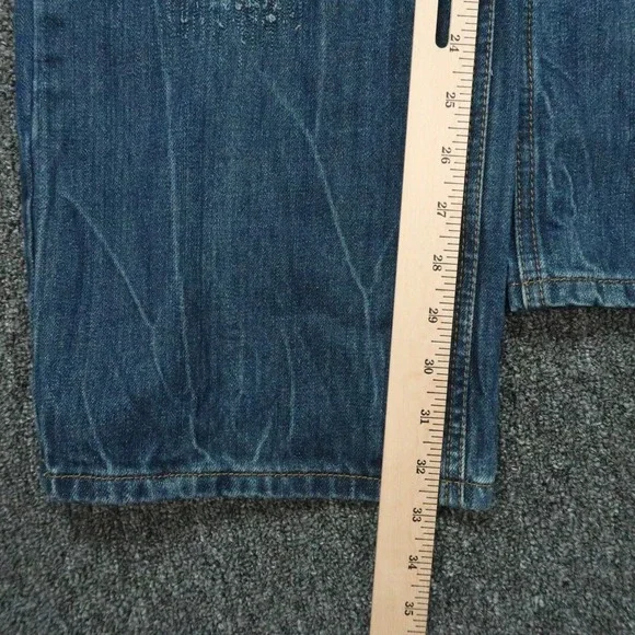 Cult Of Individuality Jeans Mens 38x34 Blue Hagen Straight Leg Distressed‎ Denim